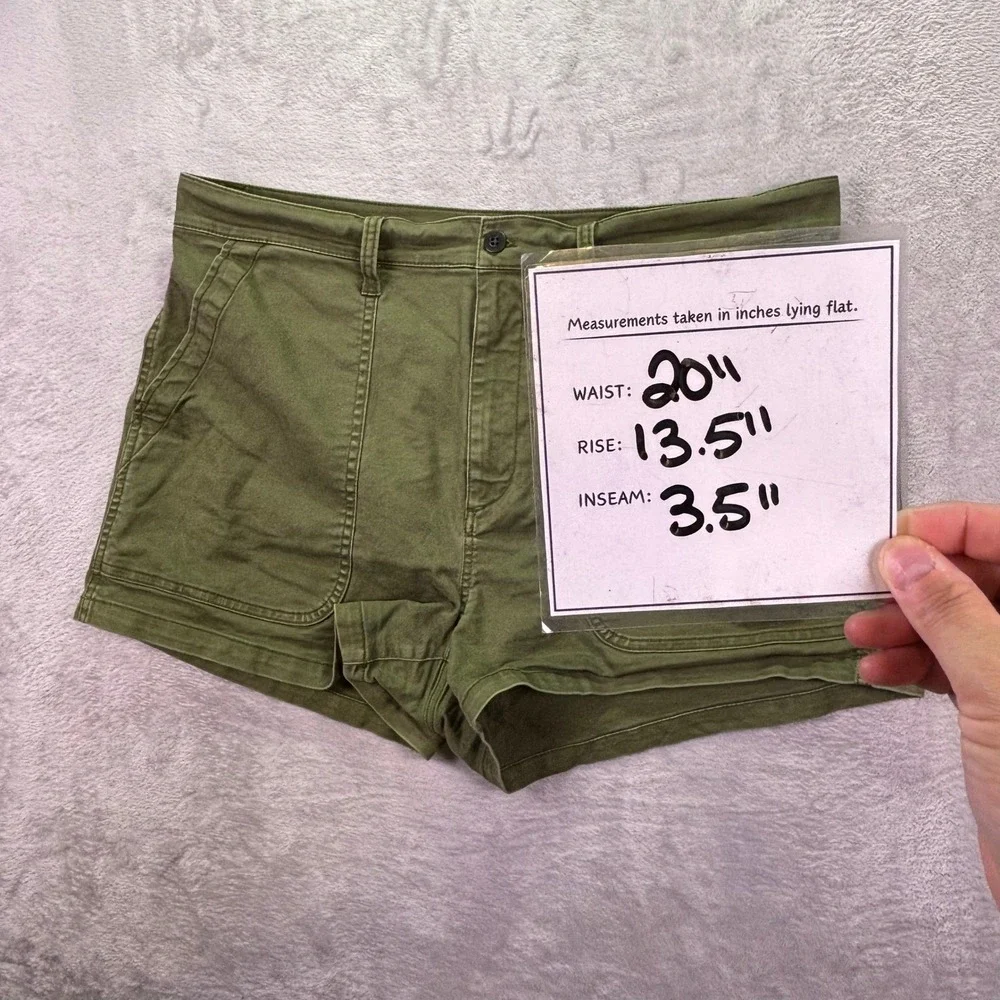Madewell Women Shorts‎ Sz 33 Olive Green High Rise Utility Camp MC911